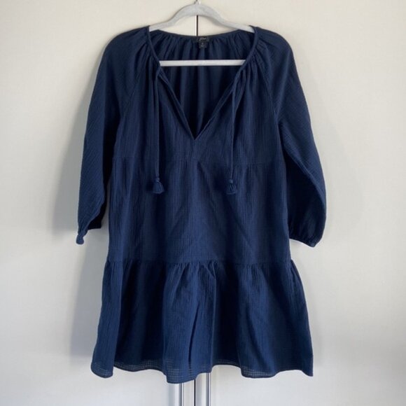 J. Crew Tiered beach tunic in crinkle cotton - Picture 1 of 8